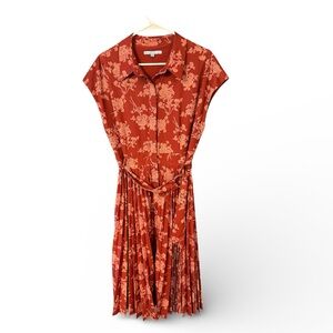 ANTONIO MELANI Red Floral Midi Dress